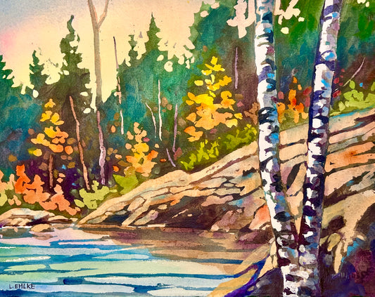 Birch by River - 11" X 14" Print