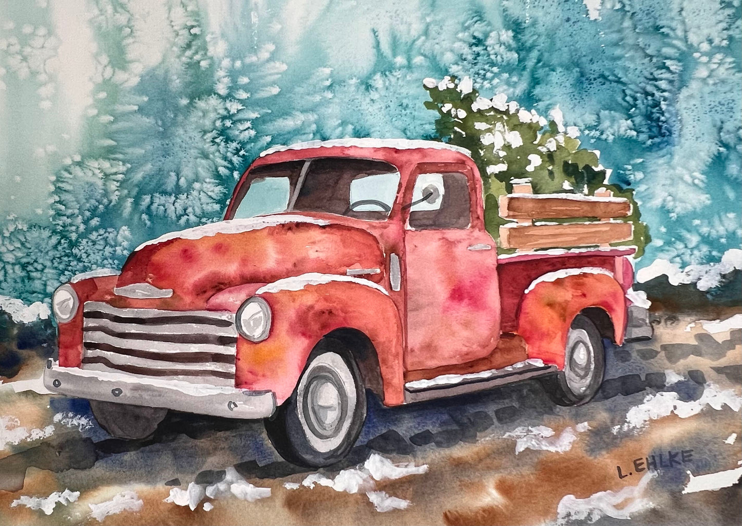 Christmas Truck - 11" X 14" Print