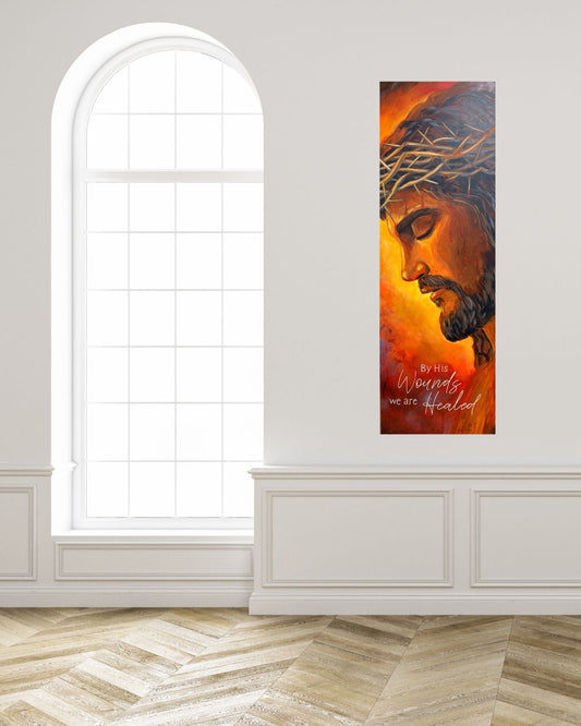 By His Wounds - Acrylic Original - 20x60