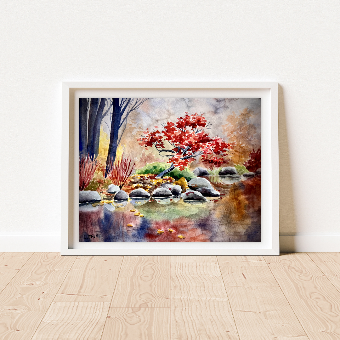 Japanese Garden - Watercolor Print