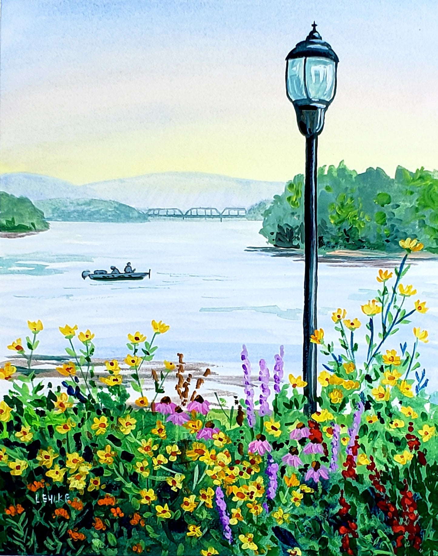 La Crosse Lightpost - Gouache Print