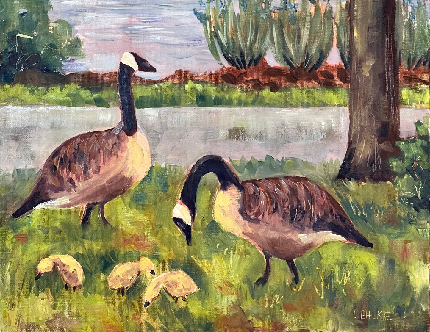 Geese (Oil) on Board 11" X 14"