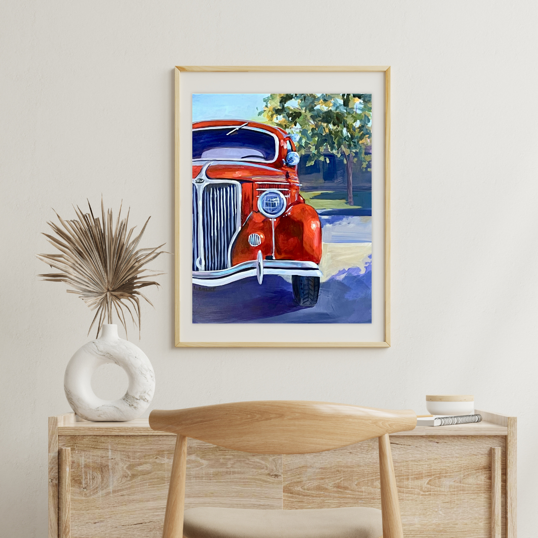 Old Red Car - Acrylic Print