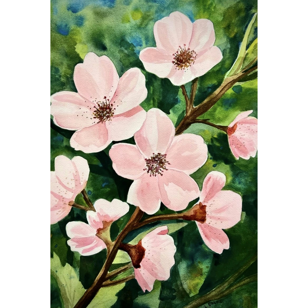 Pink Flowers - Watercolor Print