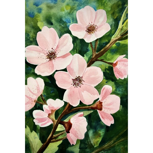 Pink Flowers - Watercolor Print