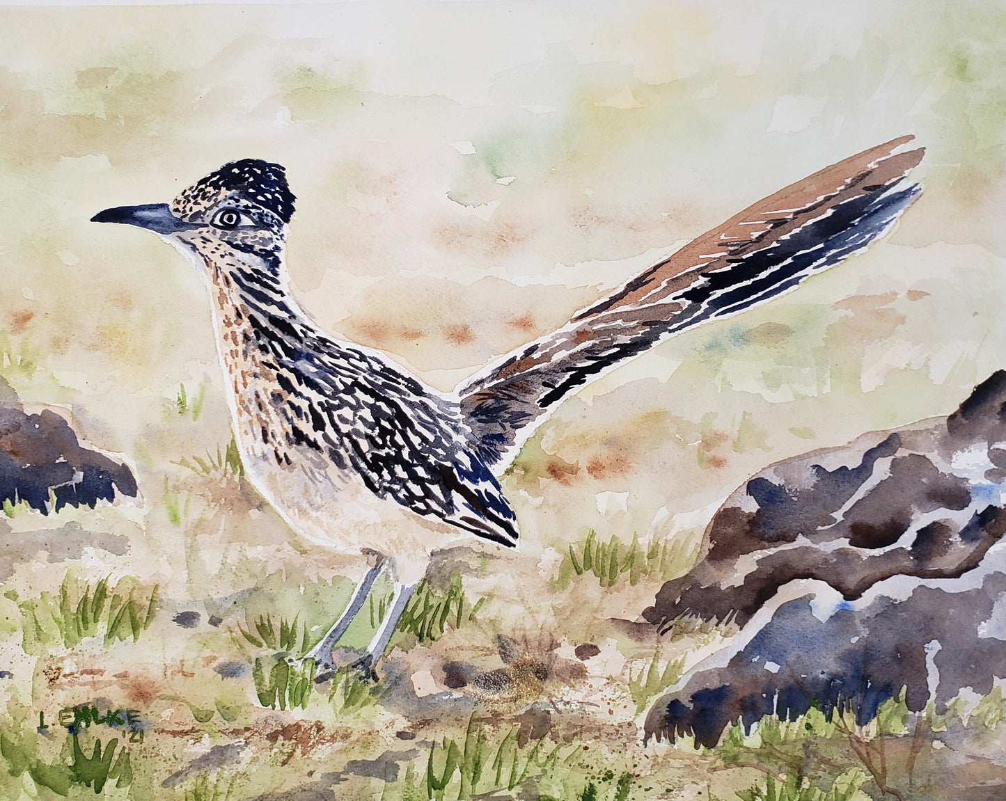 Roadrunner - Watercolor Print