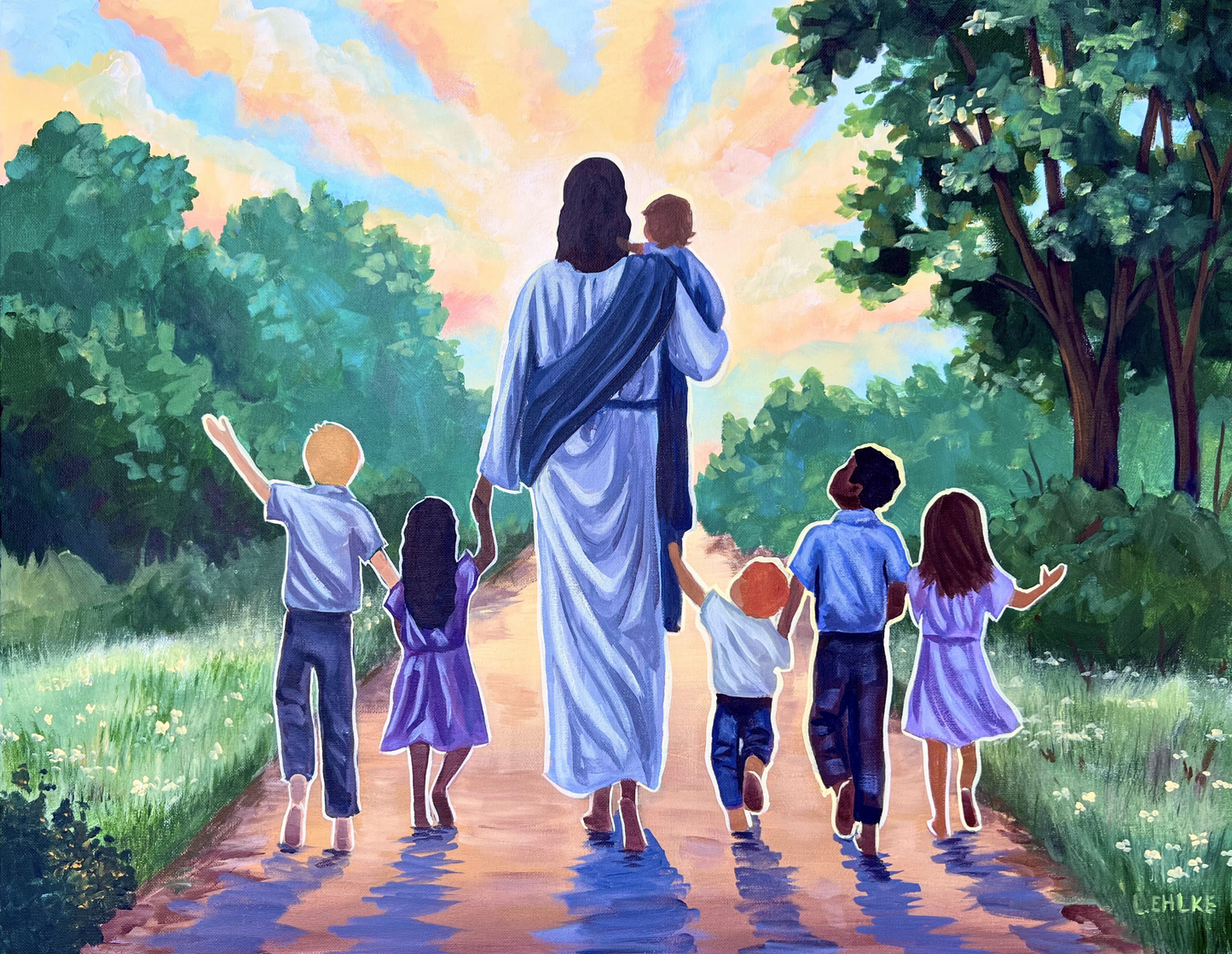 Jesus with Children - Acrylic Print