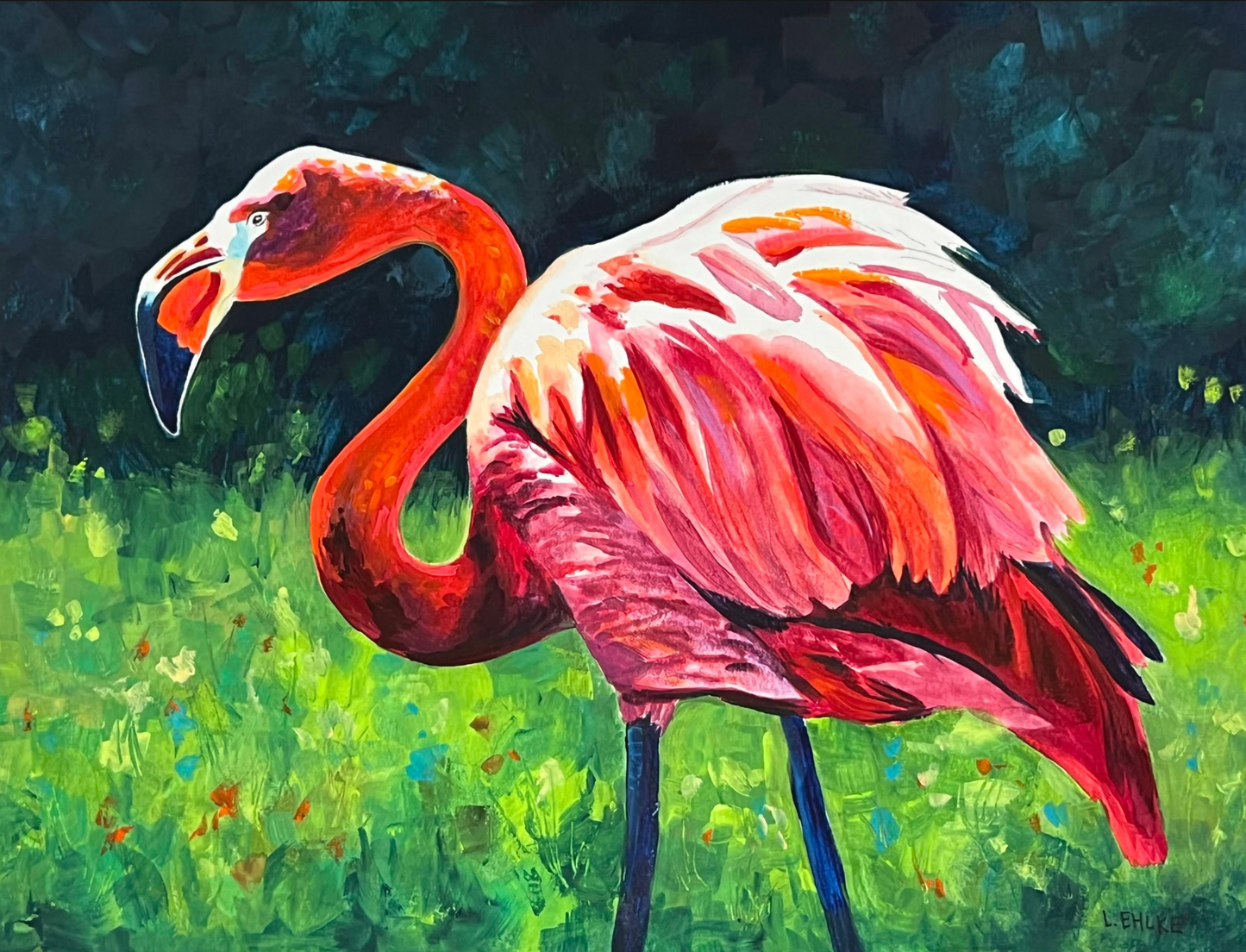 Flamingo - Gouache Print