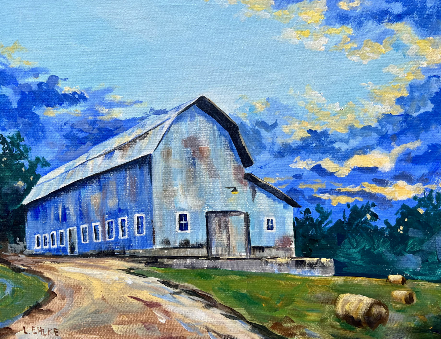 Blue Barn Acrylic - Acrylic Print