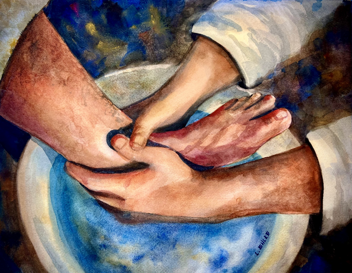 Serving Hands - Watercolor Print