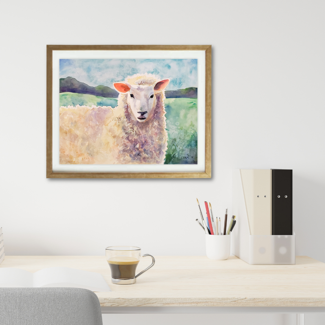 Sheep - Watercolor Print