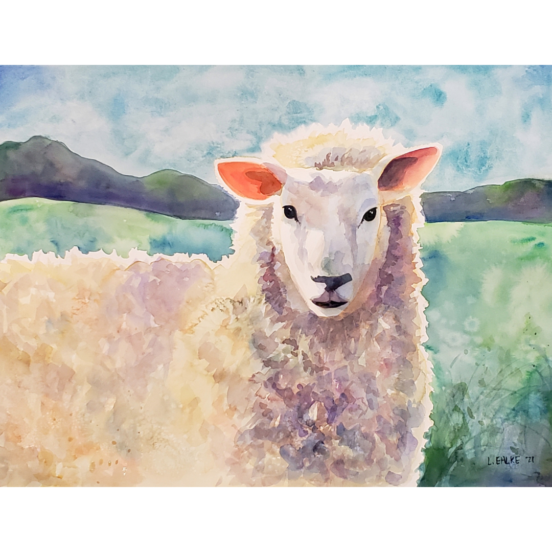 Sheep - Watercolor Print
