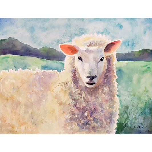 Sheep - Watercolor Print