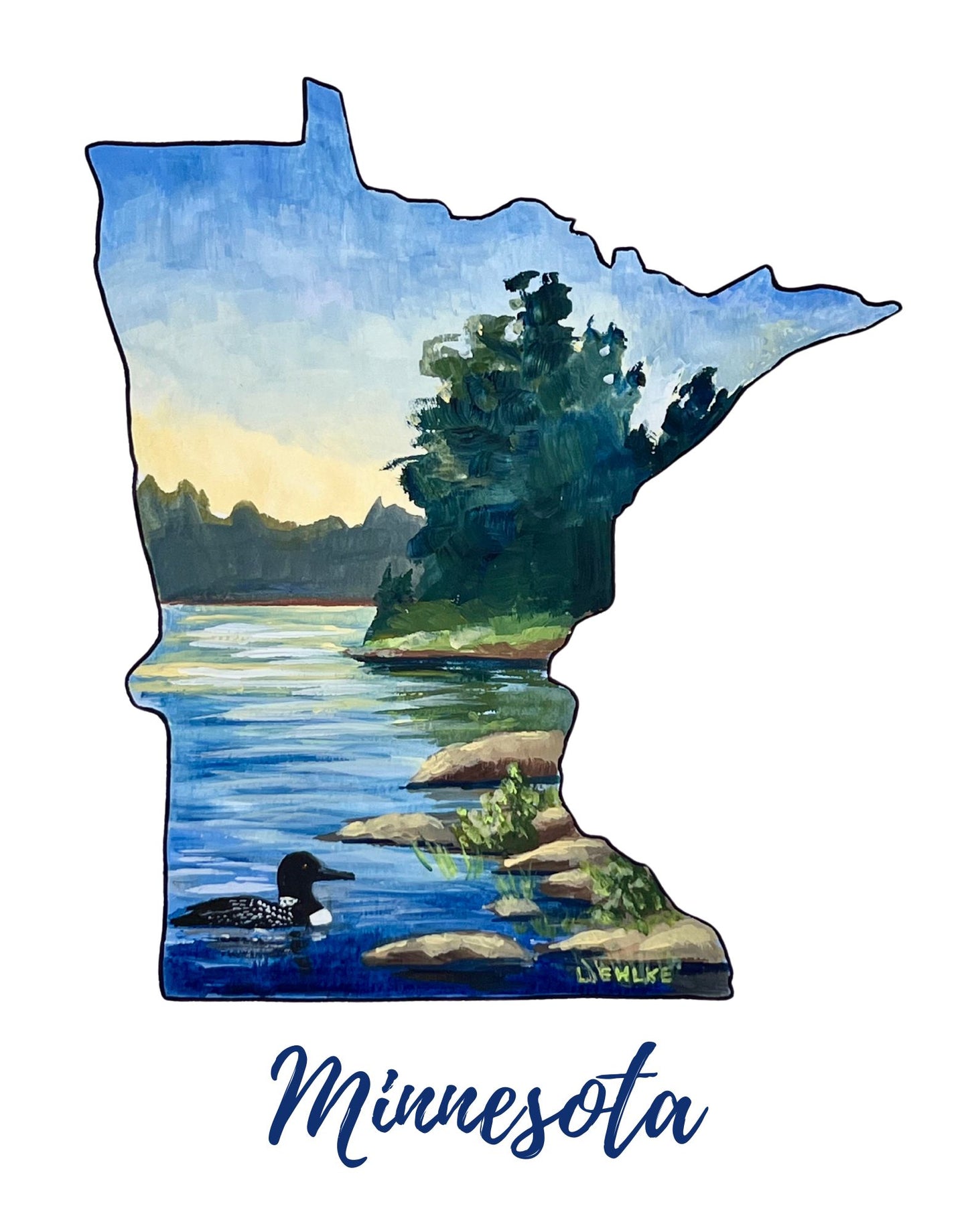 Minnesota State Painting Print 11x14